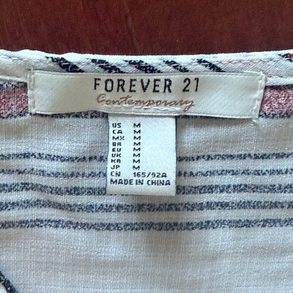 Forever 21 Multicolor Striped Wrap Blouse - Picture 2 of 4